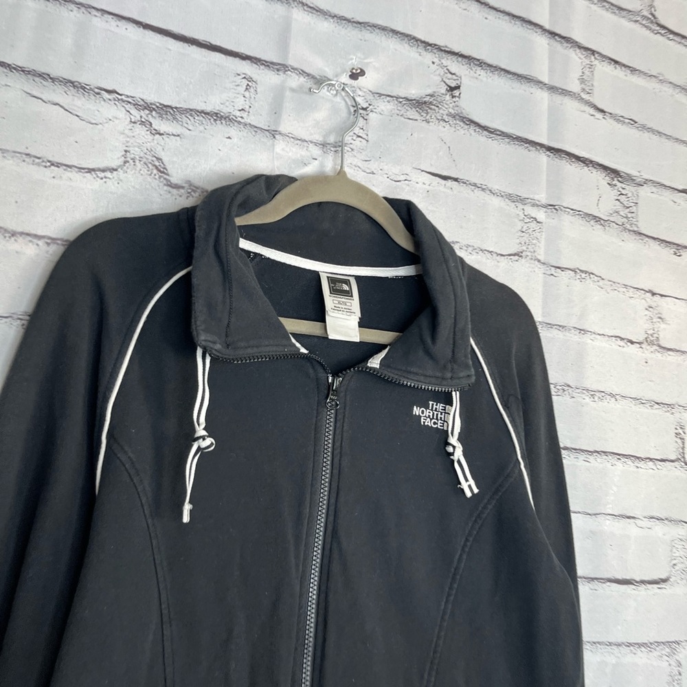 The North Face Women’s XL Fleece Softshell Full-Zip Pullover Jacket Black White - Picture 3 of 14